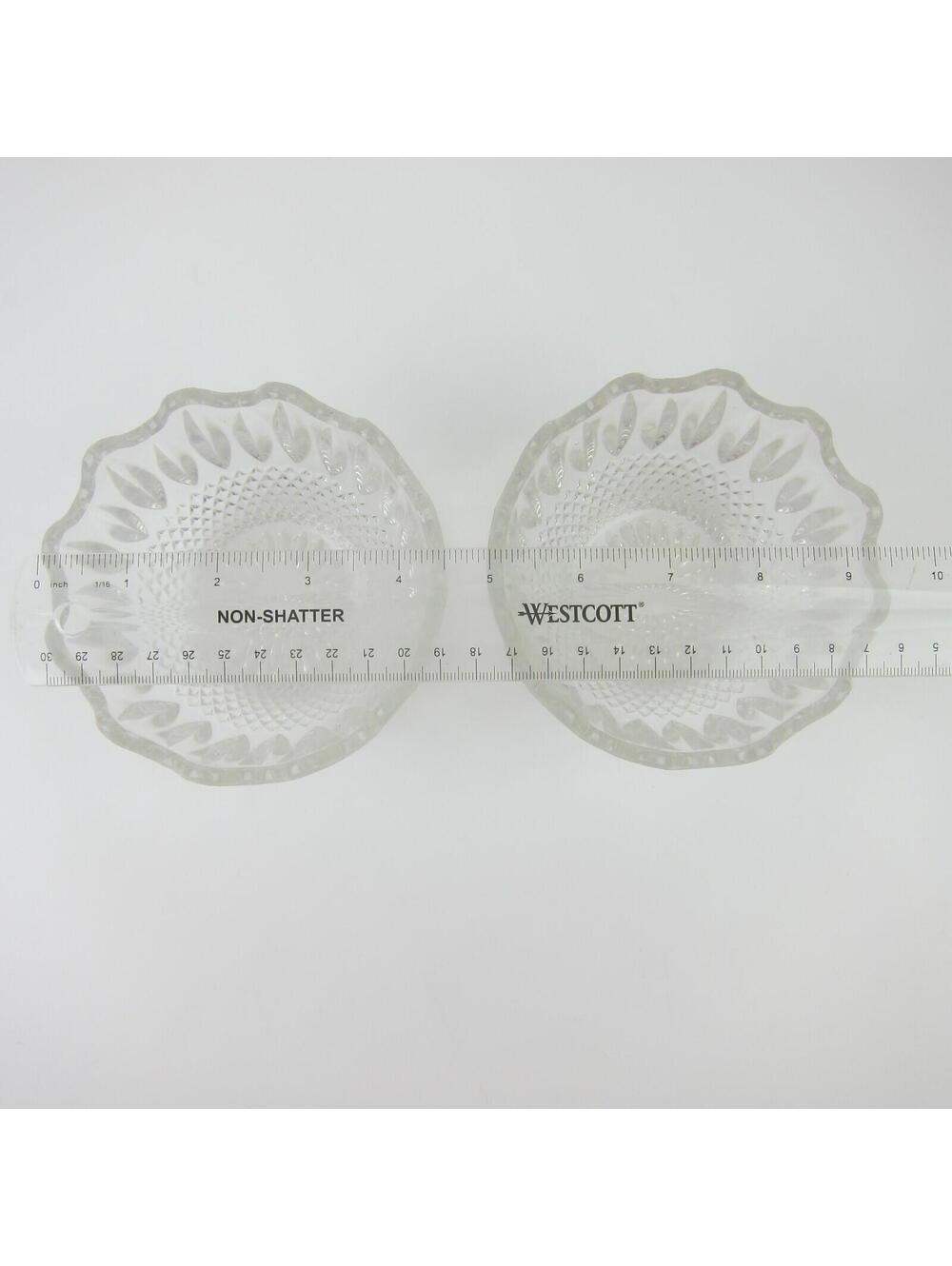 Vintage Clear Glass 2 Piece Interlocking Bowl Candy Dish Patterned Nut Snacks - Picture 7 of 16